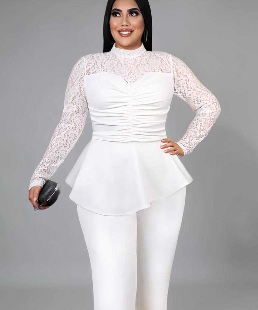 Combinaison en dentelle blanche grande taille • Ma Combi
