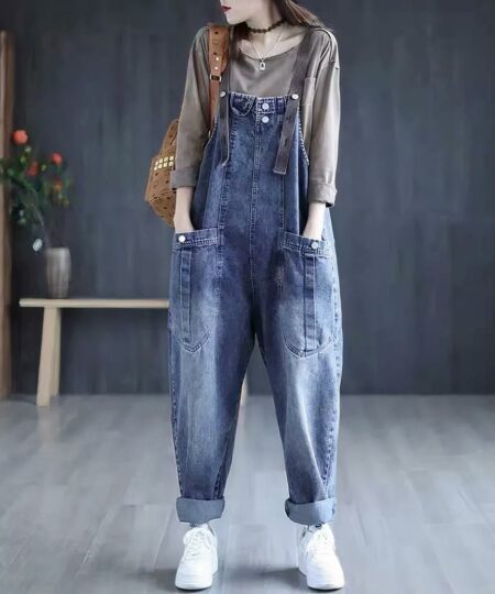Combinaison style salopette en jean