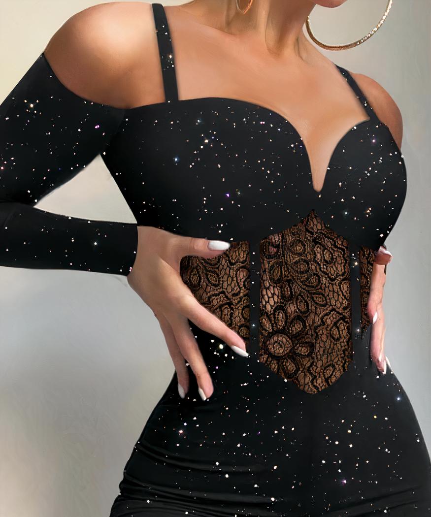 Combinaison de soirée à paillettes pour femmes