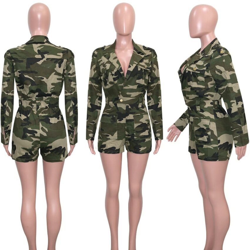 Combinaison short camouflage pour femme 8941 o5iiqn