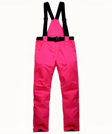Combinaison de ski femme salopette respirante avec bretelles réglables sur fond blanc